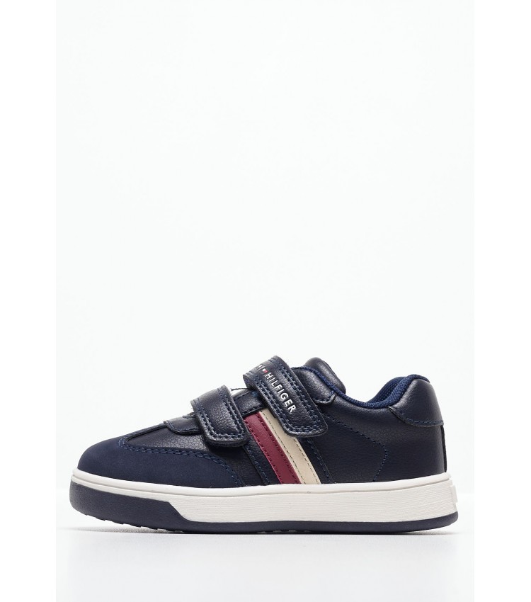 Παιδικά Παπούτσια Casual Stripes.Vlc Μπλε ECOleather Tommy Hilfiger