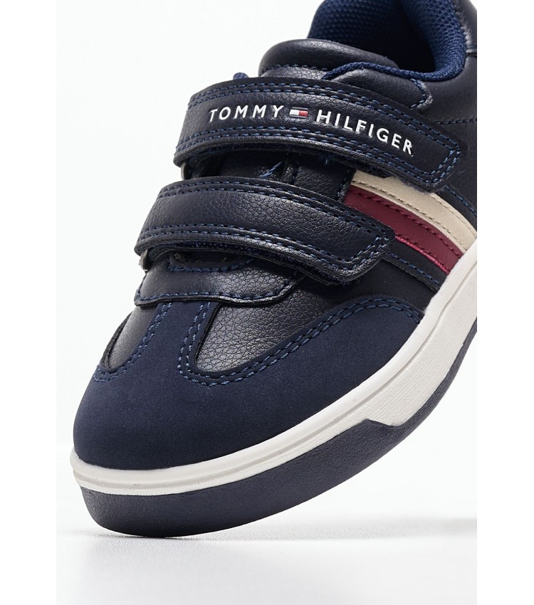 Παιδικά Παπούτσια Casual Stripes.Vlc Μπλε ECOleather Tommy Hilfiger