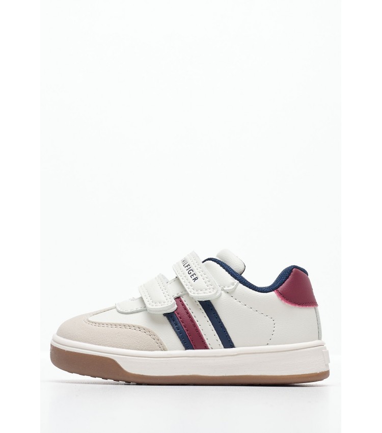 Παιδικά Παπούτσια Casual Stripes.Vlc Μπεζ ECOleather Tommy Hilfiger