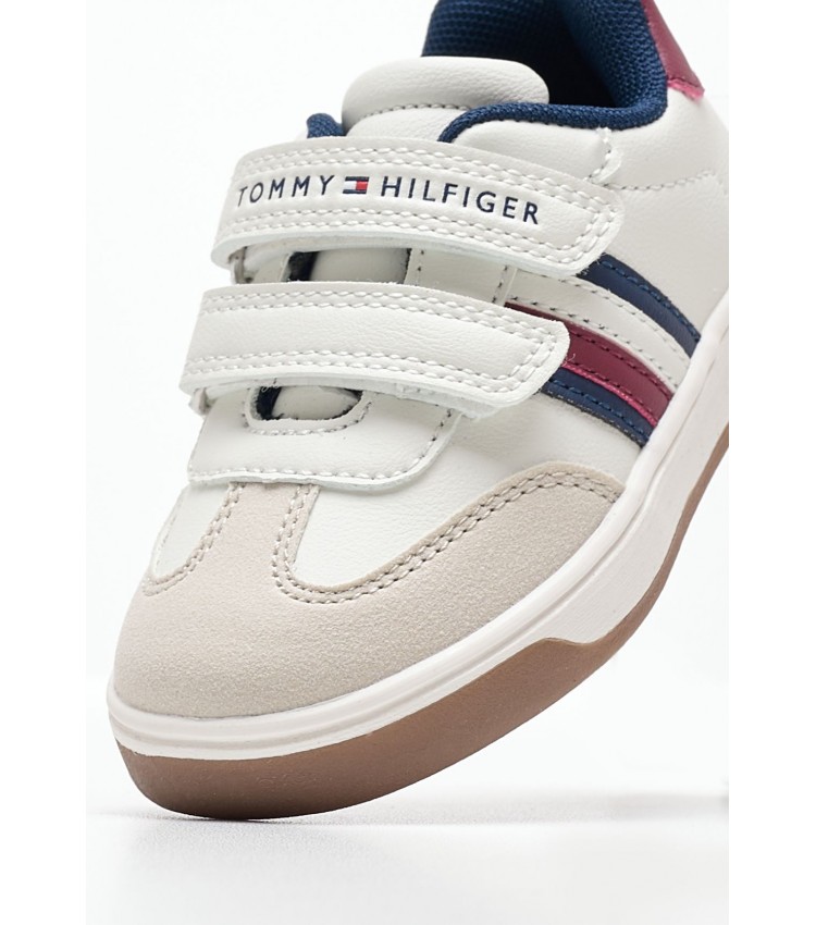 Παιδικά Παπούτσια Casual Stripes.Vlc Μπεζ ECOleather Tommy Hilfiger