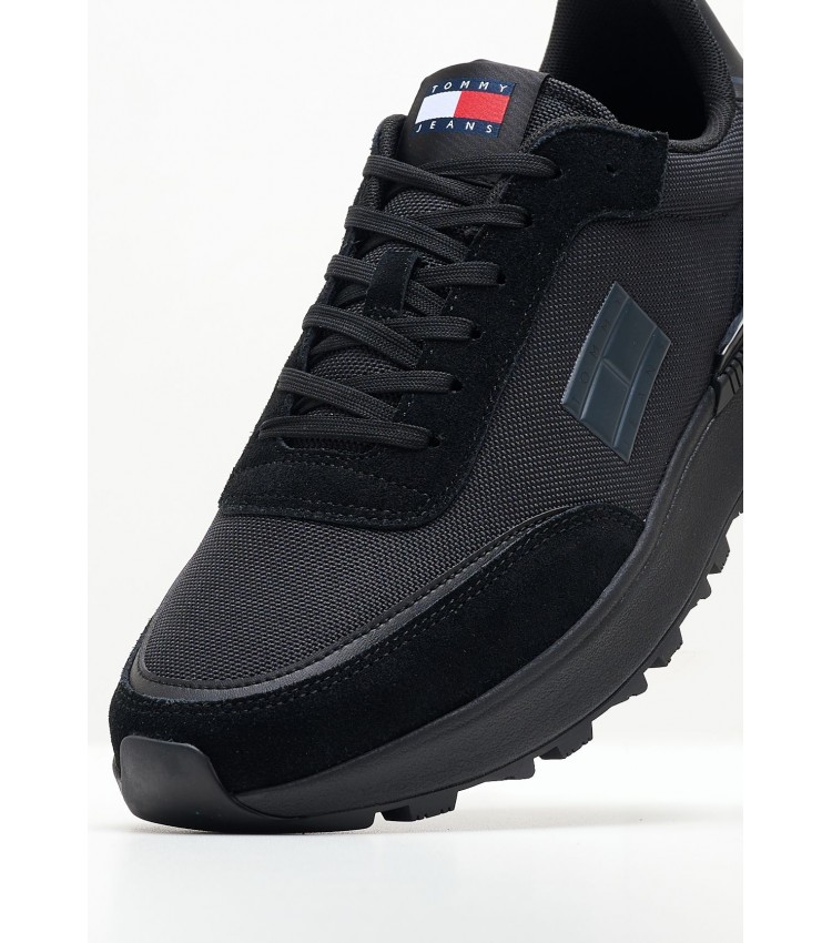 Ανδρικά Παπούτσια Casual Technical.Runner2 Μαύρο Ύφασμα Tommy Hilfiger