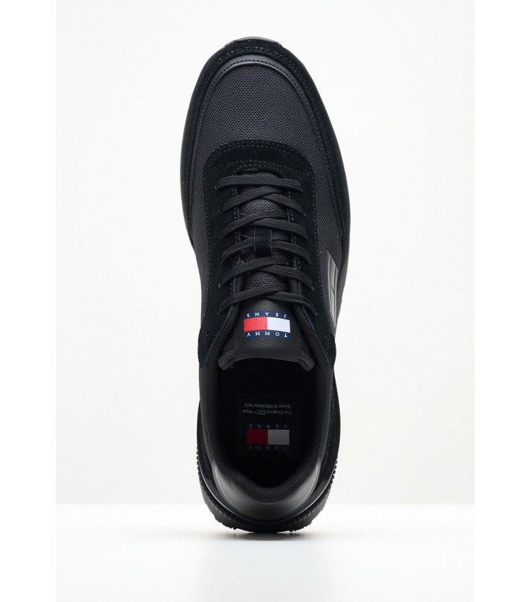 Ανδρικά Παπούτσια Casual Technical.Runner2 Μαύρο Ύφασμα Tommy Hilfiger