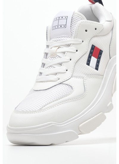 Γυναικεία Παπούτσια Casual Tjw.Hybrid Άσπρο Δέρμα Tommy Hilfiger