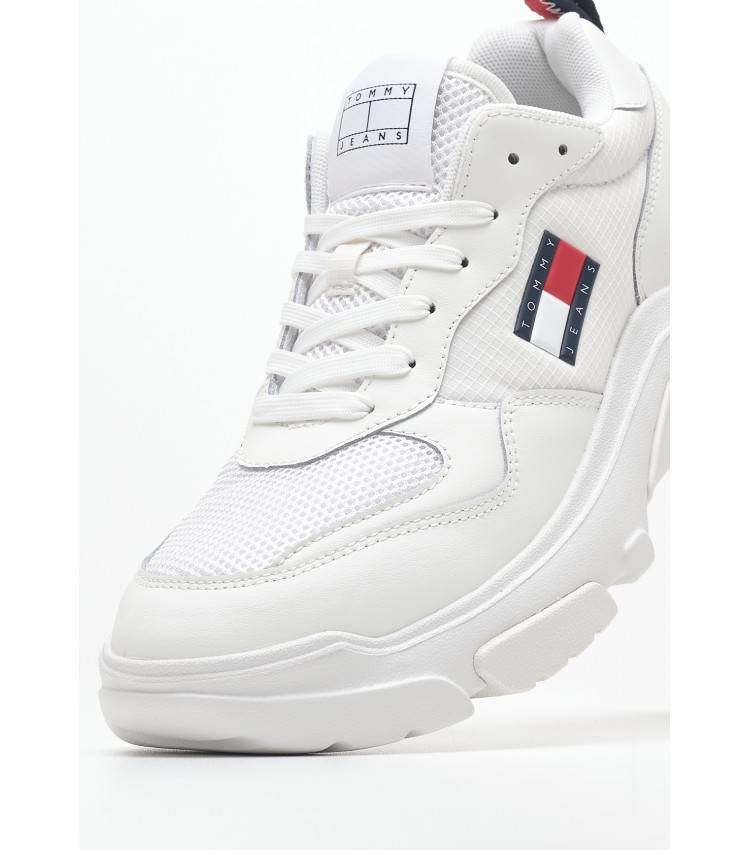 Γυναικεία Παπούτσια Casual Tjw.Hybrid Άσπρο Δέρμα Tommy Hilfiger