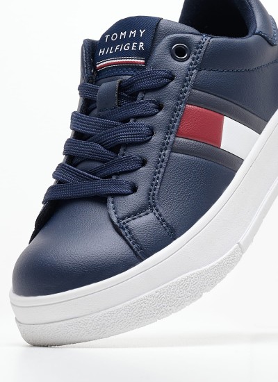 Παιδικά Μποτάκια Bootie.Lace Μπεζ ECOleather Tommy Hilfiger