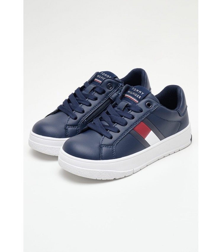 Παιδικά Παπούτσια Casual Uni.Flag Μπλε ECOleather Tommy Hilfiger