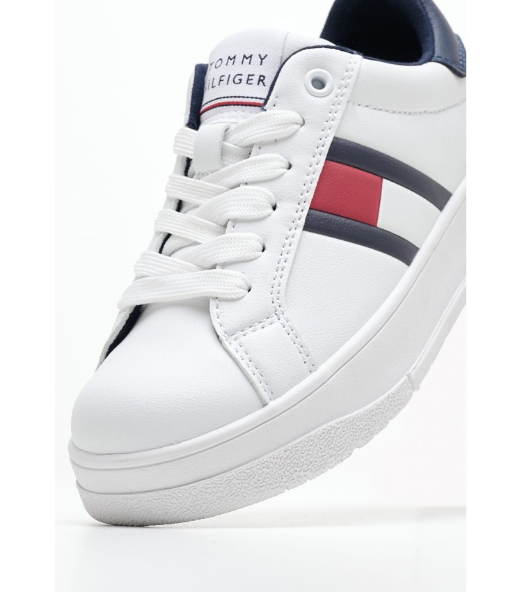 Παιδικά Παπούτσια Casual Uni.Flag Άσπρο ECOleather Tommy Hilfiger