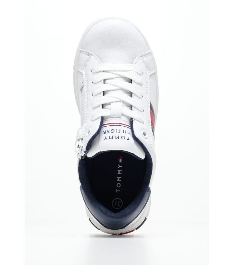 Παιδικά Παπούτσια Casual Uni.Flag Άσπρο ECOleather Tommy Hilfiger