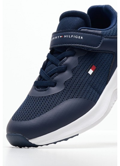 Παιδικά Παπούτσια Casual Uni.Lowcut Μπλε ECOleather Tommy Hilfiger