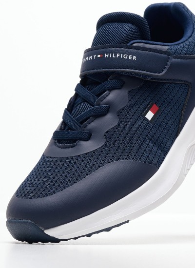 Ανδρικά Παπούτσια Casual Technical.Runner2 Άσπρο Ύφασμα Tommy Hilfiger