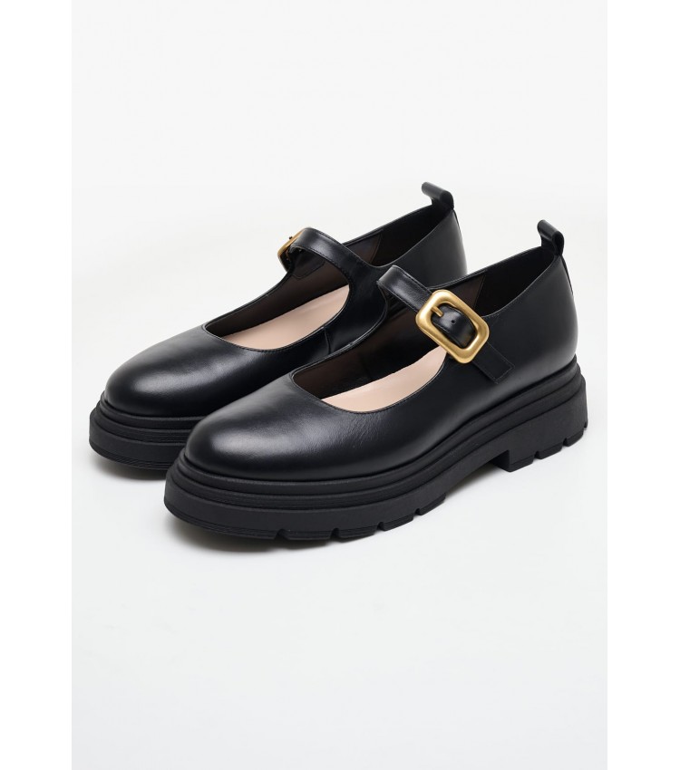 Women Moccasins 2446.20022 Black Leather Mortoglou