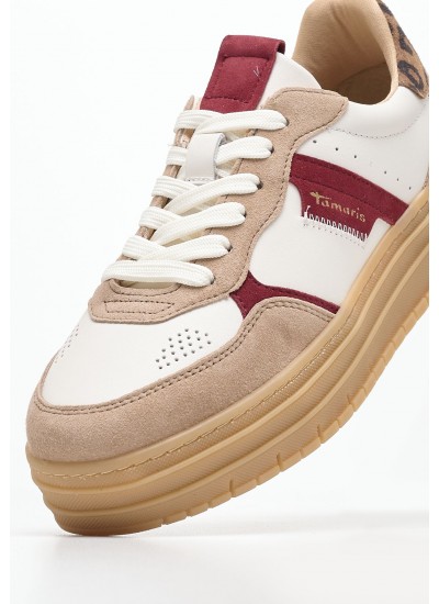 Women Casual Shoes 23773 Beige Leather Tamaris