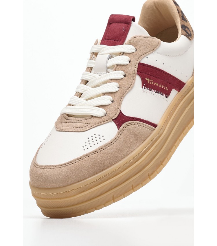 Women Casual Shoes 23773 Beige Leather Tamaris