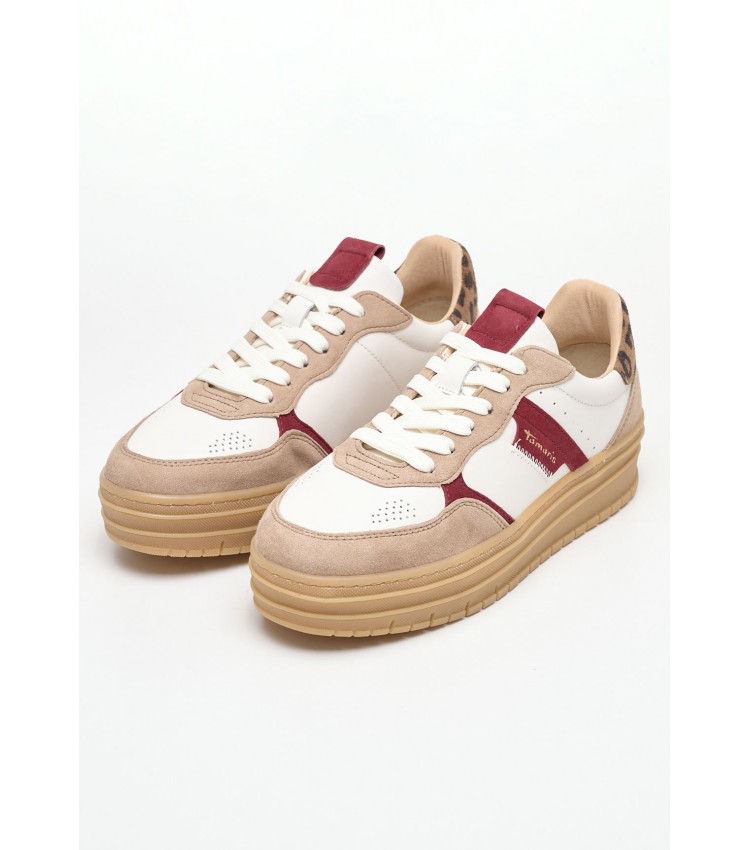 Women Casual Shoes 23773 Beige Leather Tamaris