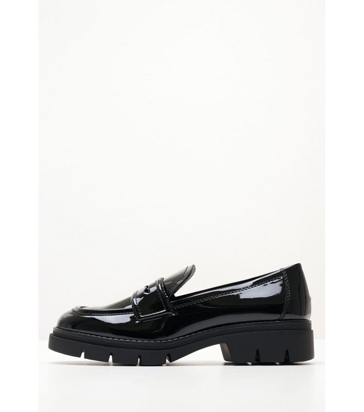 Women Moccasins 24313 Black ECOleather Tamaris