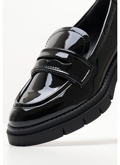 Women Moccasins 24313 Black ECOleather Tamaris