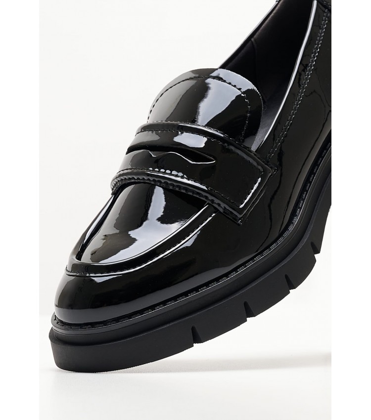 Women Moccasins 24313 Black ECOleather Tamaris