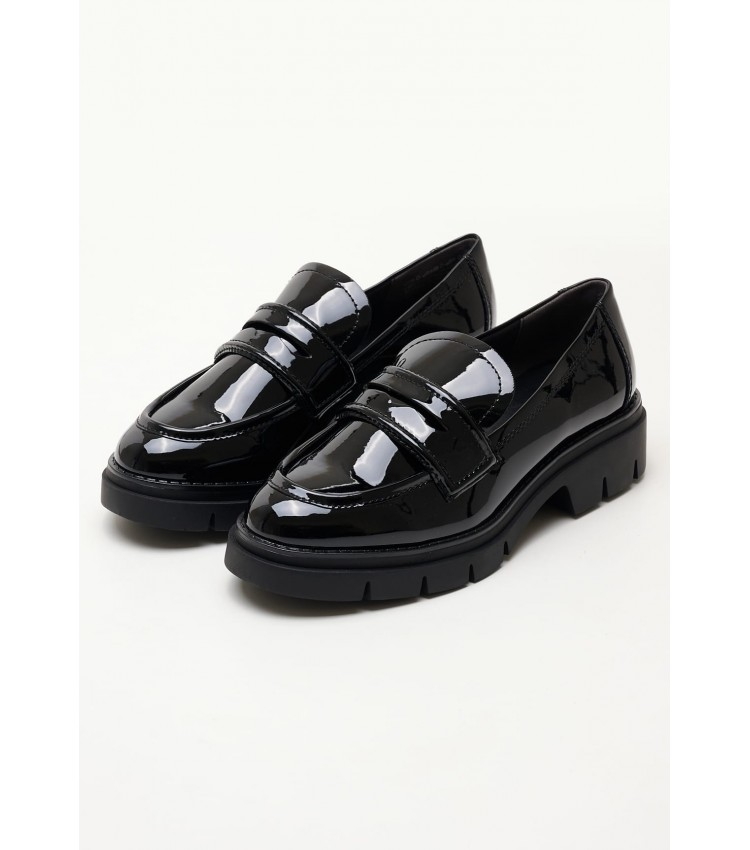 Women Moccasins 24313 Black ECOleather Tamaris