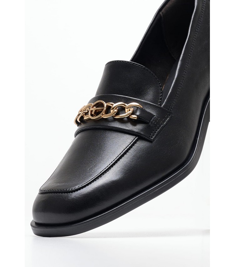 Women Moccasins 24318 Black Leather Tamaris