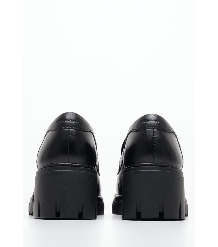 Women Moccasins 24439 Black Leather Tamaris