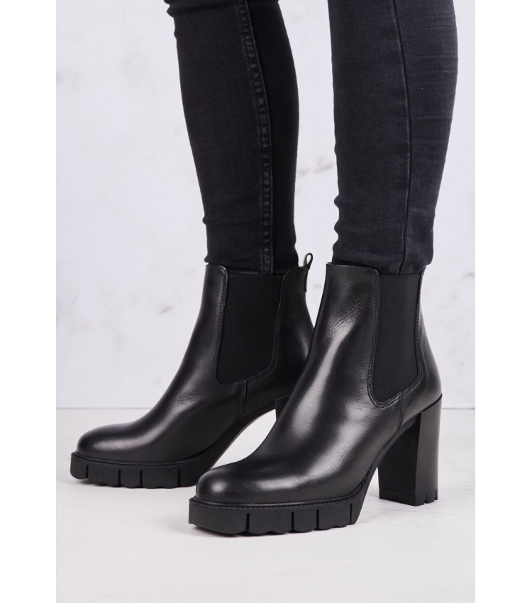 Women Boots 25457 Black Leather Tamaris