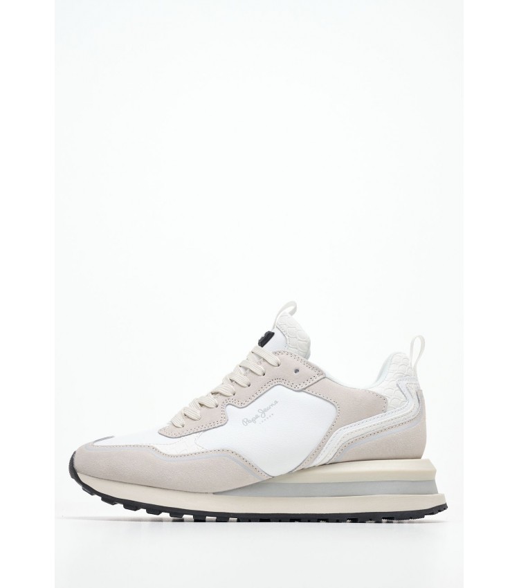 Women Casual Shoes Blur.Supra White Leather Pepe Jeans