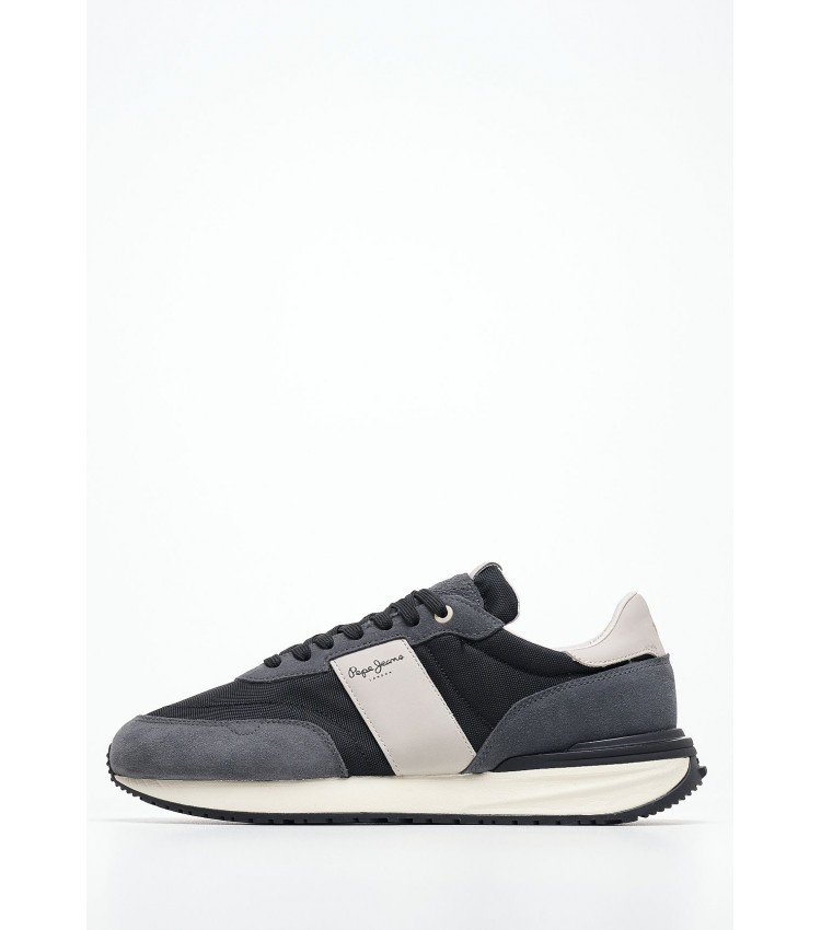 Men Casual Shoes Buster.Supra Black Fabric Pepe Jeans