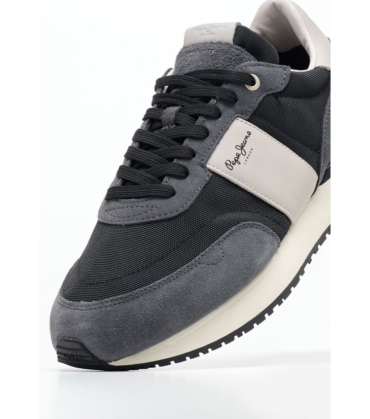 Men Casual Shoes Buster.Supra Black Fabric Pepe Jeans