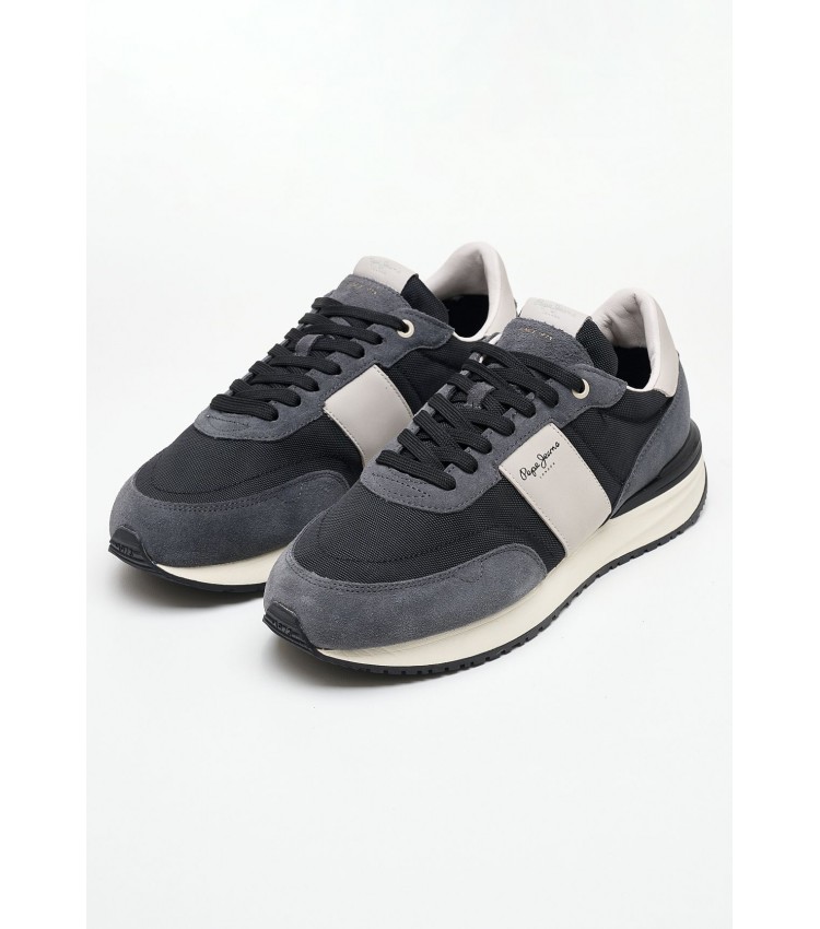 Men Casual Shoes Buster.Supra Black Fabric Pepe Jeans