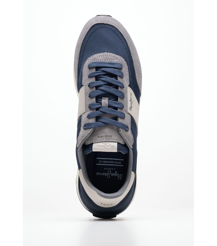 Men Casual Shoes Buster.Supra Blue Fabric Pepe Jeans