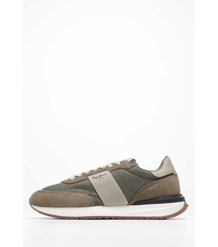 Men Casual Shoes Buster.Supra Khaki Fabric Pepe Jeans