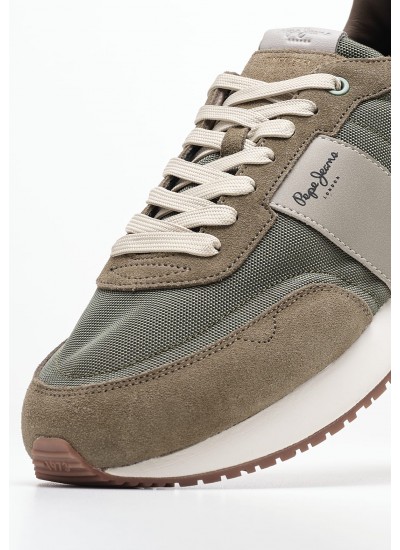 Men Casual Shoes Buster.Supra Khaki Fabric Pepe Jeans