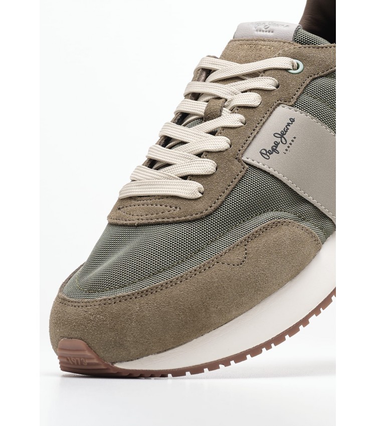 Men Casual Shoes Buster.Supra Khaki Fabric Pepe Jeans