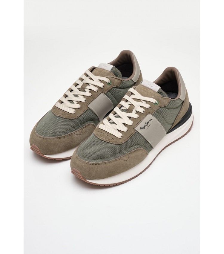 Men Casual Shoes Buster.Supra Khaki Fabric Pepe Jeans