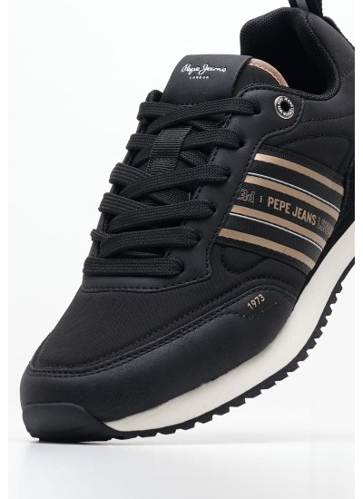 Women Casual Shoes Dublin.City Black Fabric Pepe Jeans