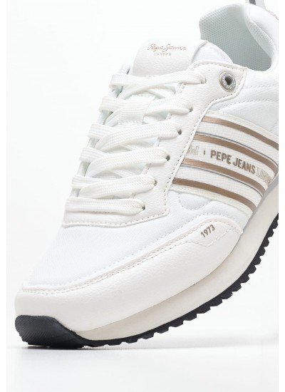 Women Casual Shoes Dublin.City White Fabric Pepe Jeans