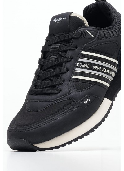 Men Casual Shoes Dublin.Young Black ECOleather Pepe Jeans