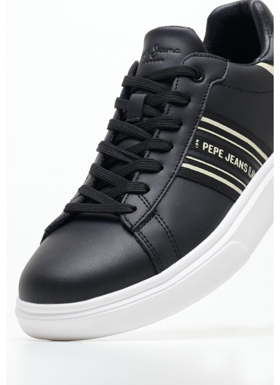 Men Casual Shoes Eaton.Street Black ECOleather Pepe Jeans