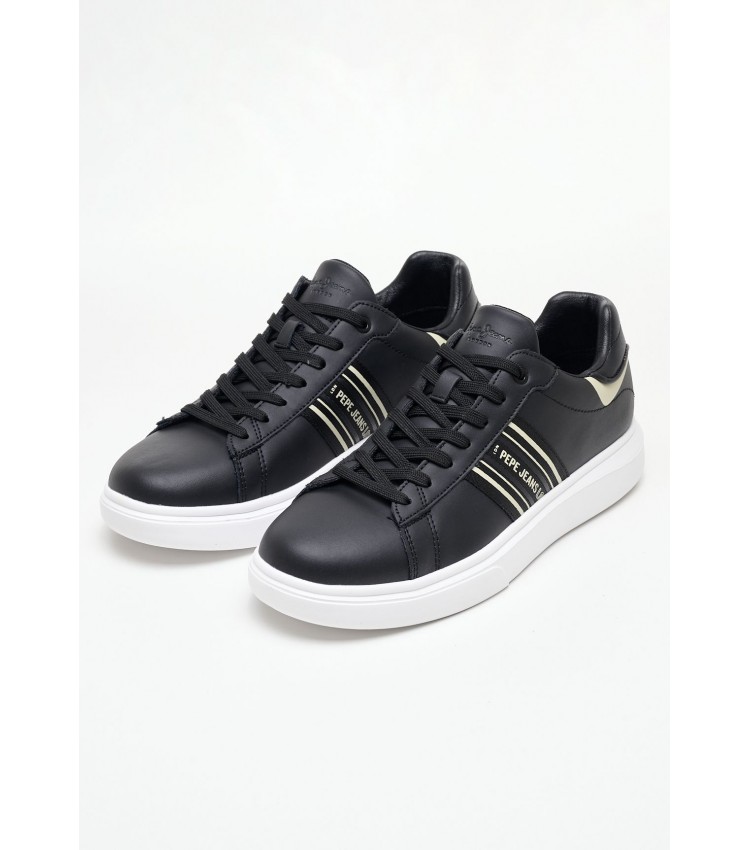 Men Casual Shoes Eaton.Street Black ECOleather Pepe Jeans