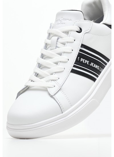 Men Casual Shoes Eaton.Street White ECOleather Pepe Jeans