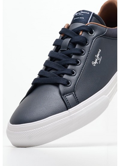 Men Casual Shoes Kenton.Court Blue ECOleather Pepe Jeans