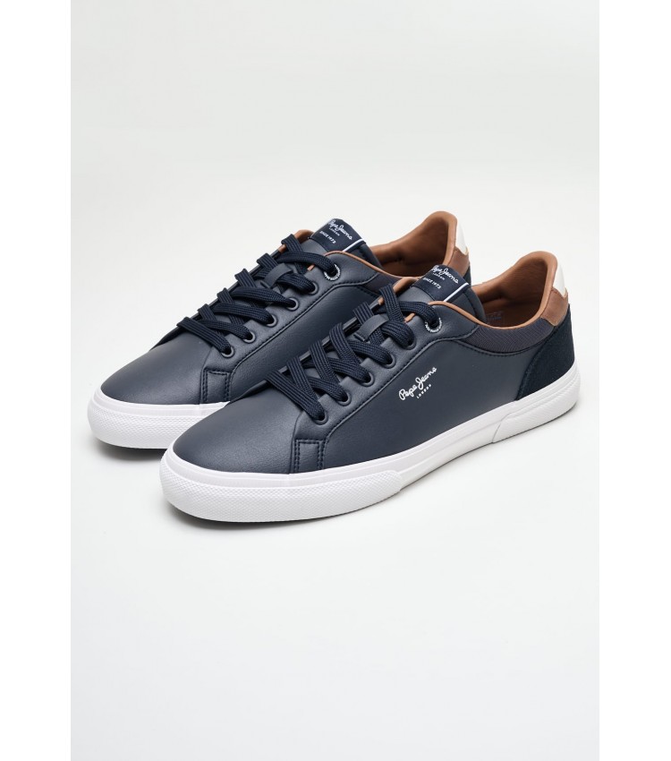 Men Casual Shoes Kenton.Court Blue ECOleather Pepe Jeans