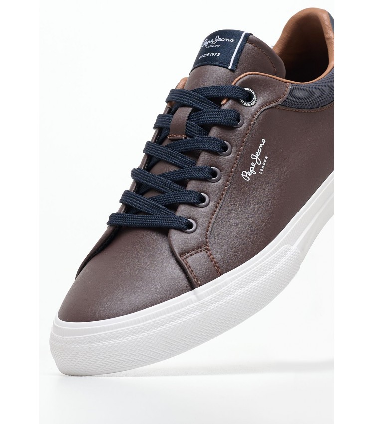 Men Casual Shoes Kenton.Court Brown ECOleather Pepe Jeans