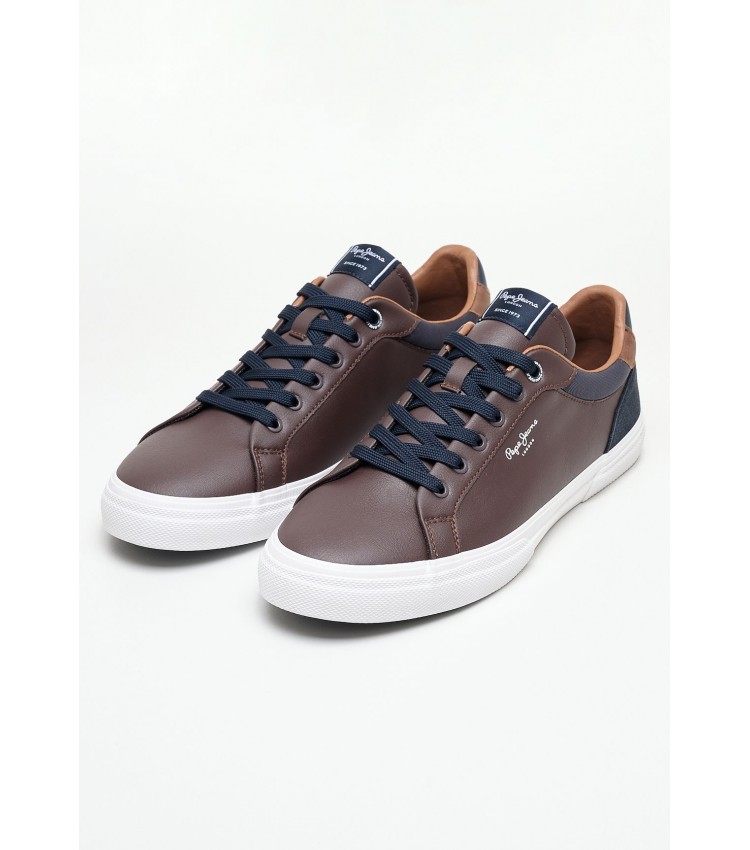 Men Casual Shoes Kenton.Court Brown ECOleather Pepe Jeans