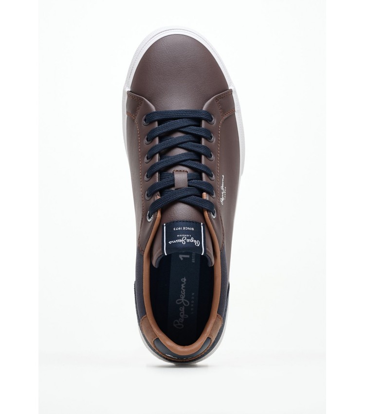 Men Casual Shoes Kenton.Court Brown ECOleather Pepe Jeans