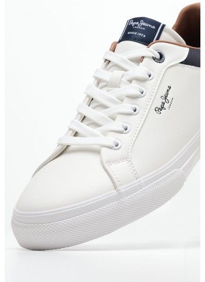 Men Casual Shoes Kenton.Court White ECOleather Pepe Jeans