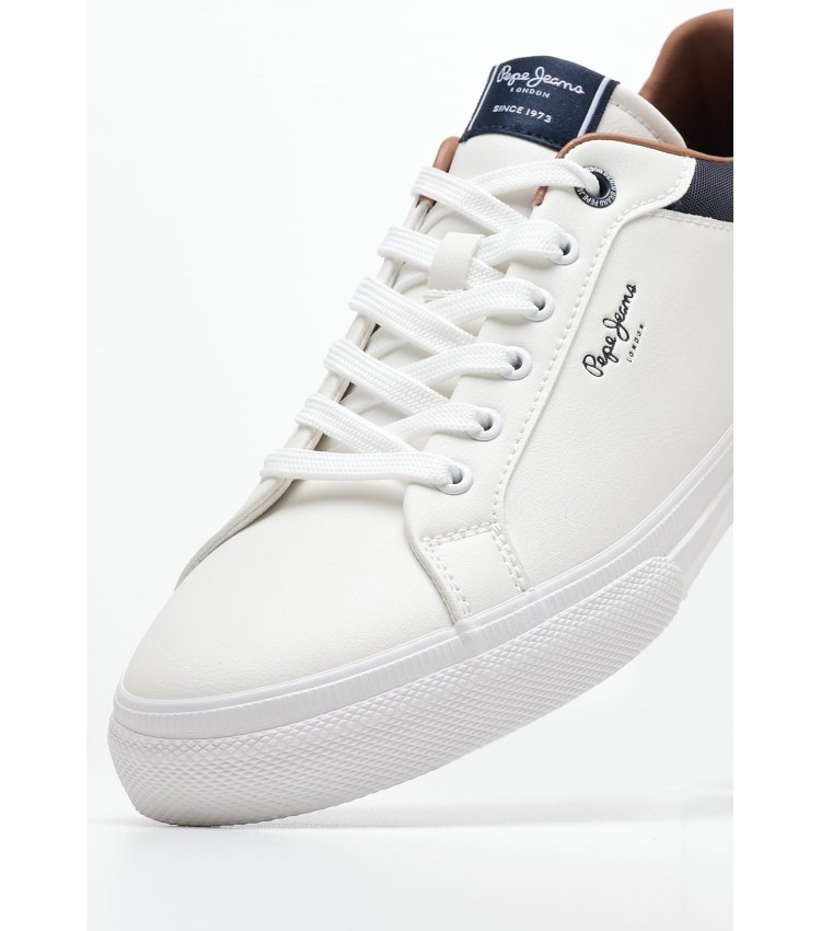 Ανδρικά Παπούτσια Casual Kenton.Court Άσπρο ECOleather Pepe Jeans