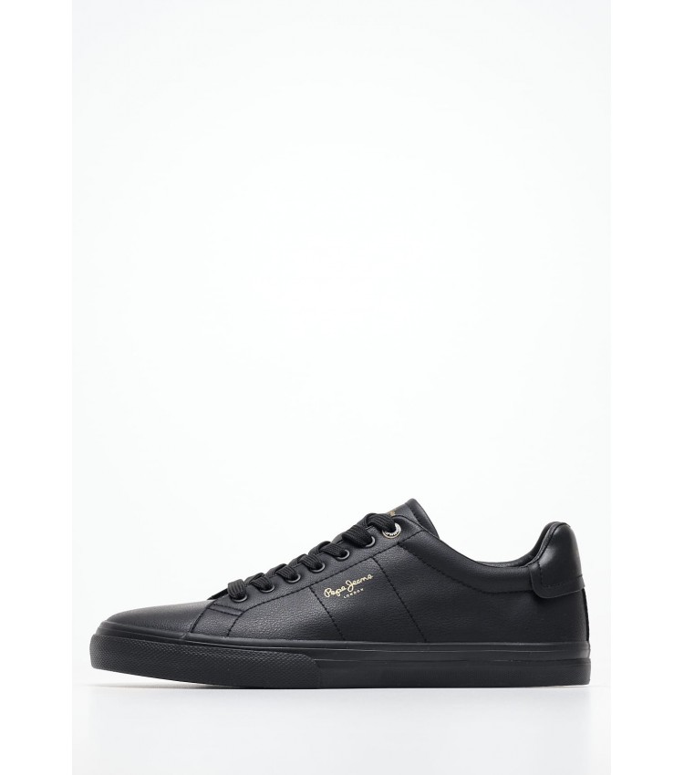 Men Casual Shoes Kenton.Rise Black ECOleather Pepe Jeans