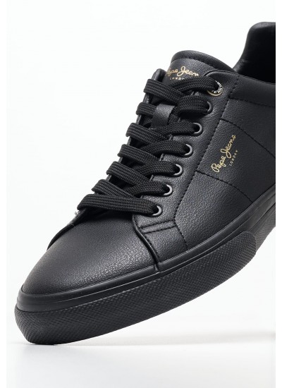 Men Casual Shoes Kenton.Rise Black ECOleather Pepe Jeans