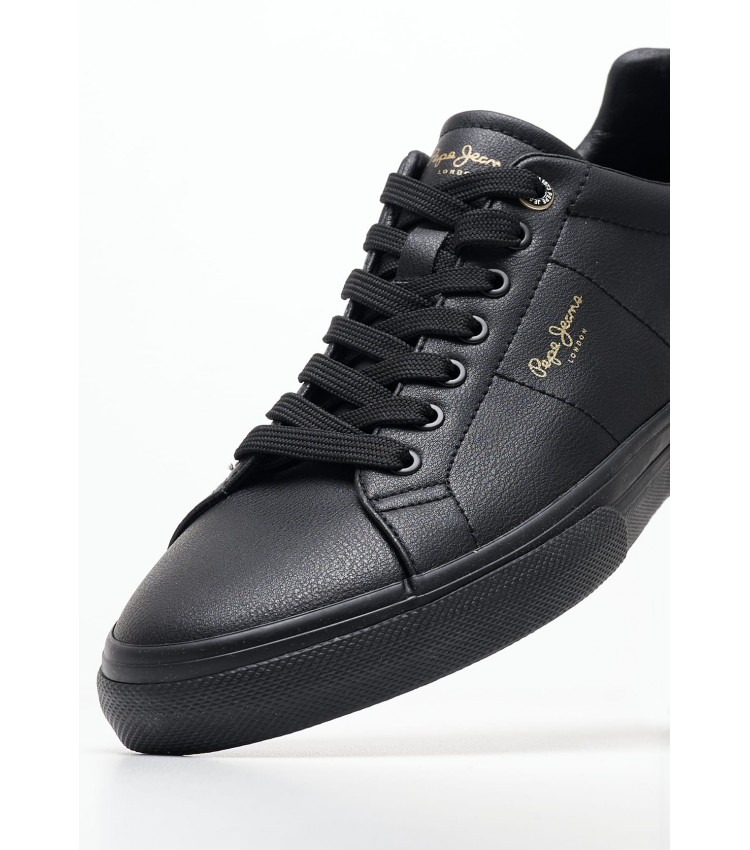 Men Casual Shoes Kenton.Rise Black ECOleather Pepe Jeans